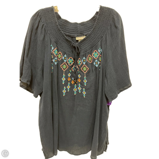 Top Short Sleeve By Catherines In Blue, Size: 3x