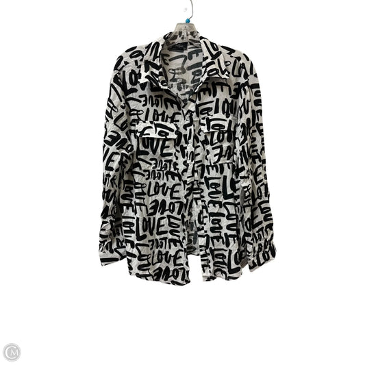 Blouse Long Sleeve By Clothes Mentor In Black & White, Size: 2x