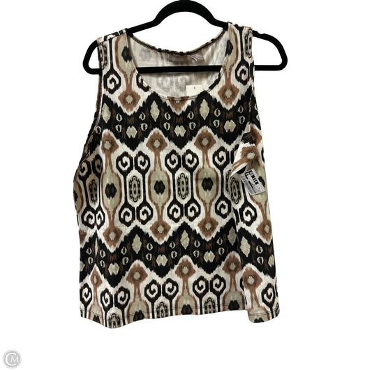 Top Sleeveless By Chicos In Black & Brown, Size: Xl