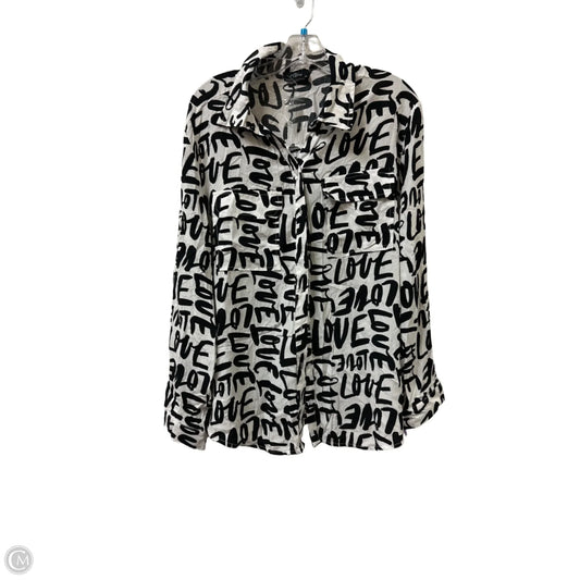 Blouse Long Sleeve By Clothes Mentor In Black & White, Size: 3x
