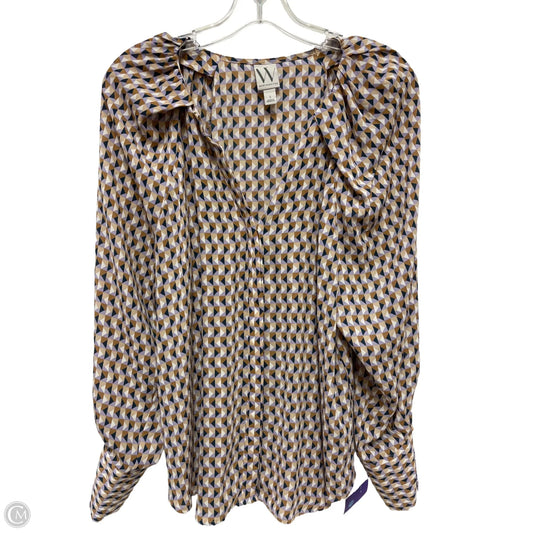Blouse Long Sleeve By Worthington In Multi-colored, Size: L