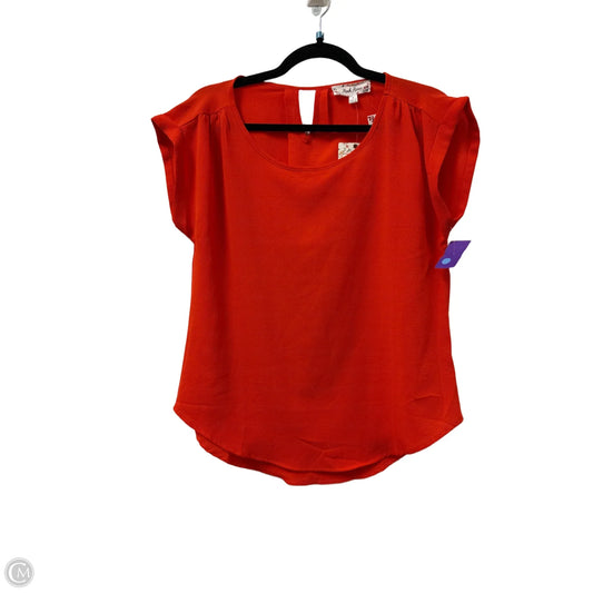 Top Short Sleeve By Pink Rose In Orange, Size: S