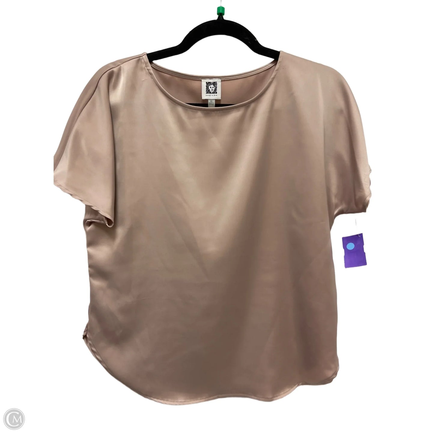 Top Short Sleeve By Anne Klein In Tan, Size: Sp