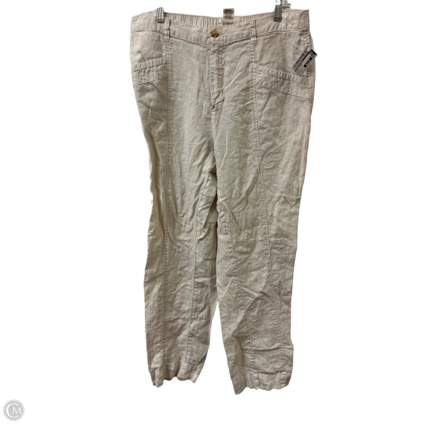 Pants Linen By Nicole Miller In Cream, Size: Xl