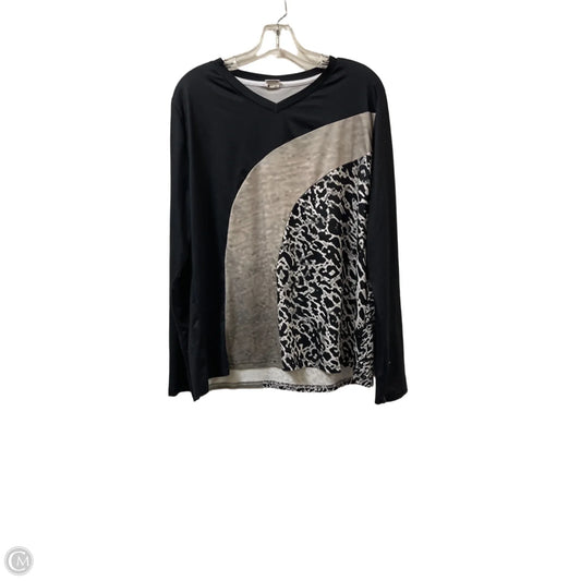 Top Long Sleeve By Clothes Mentor In Black & Brown, Size: 2x