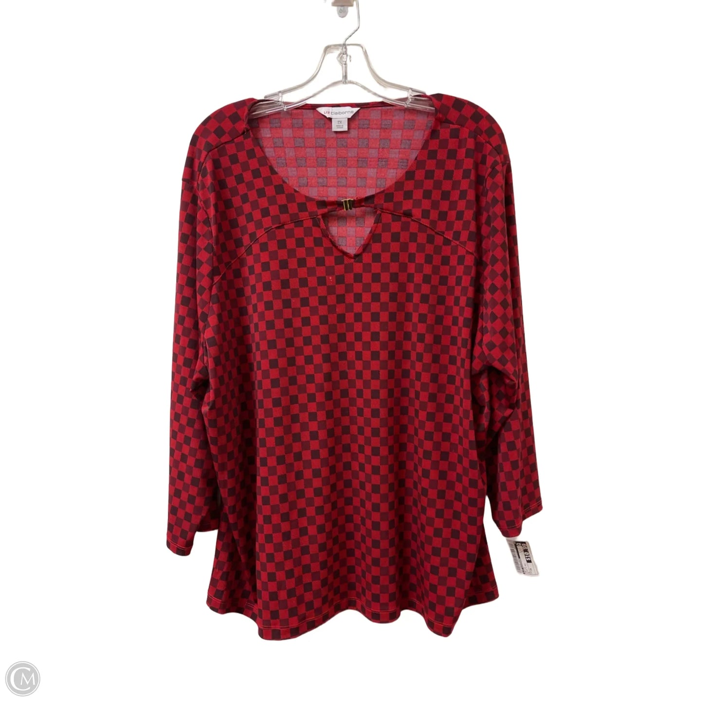 Top Long Sleeve By Liz Claiborne In Black & Red, Size: 2x