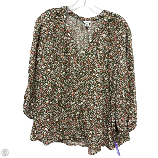 Top Long Sleeve By Sonoma In Floral Print, Size: 1x
