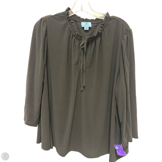 Top Long Sleeve By Cece In Black, Size: 3x