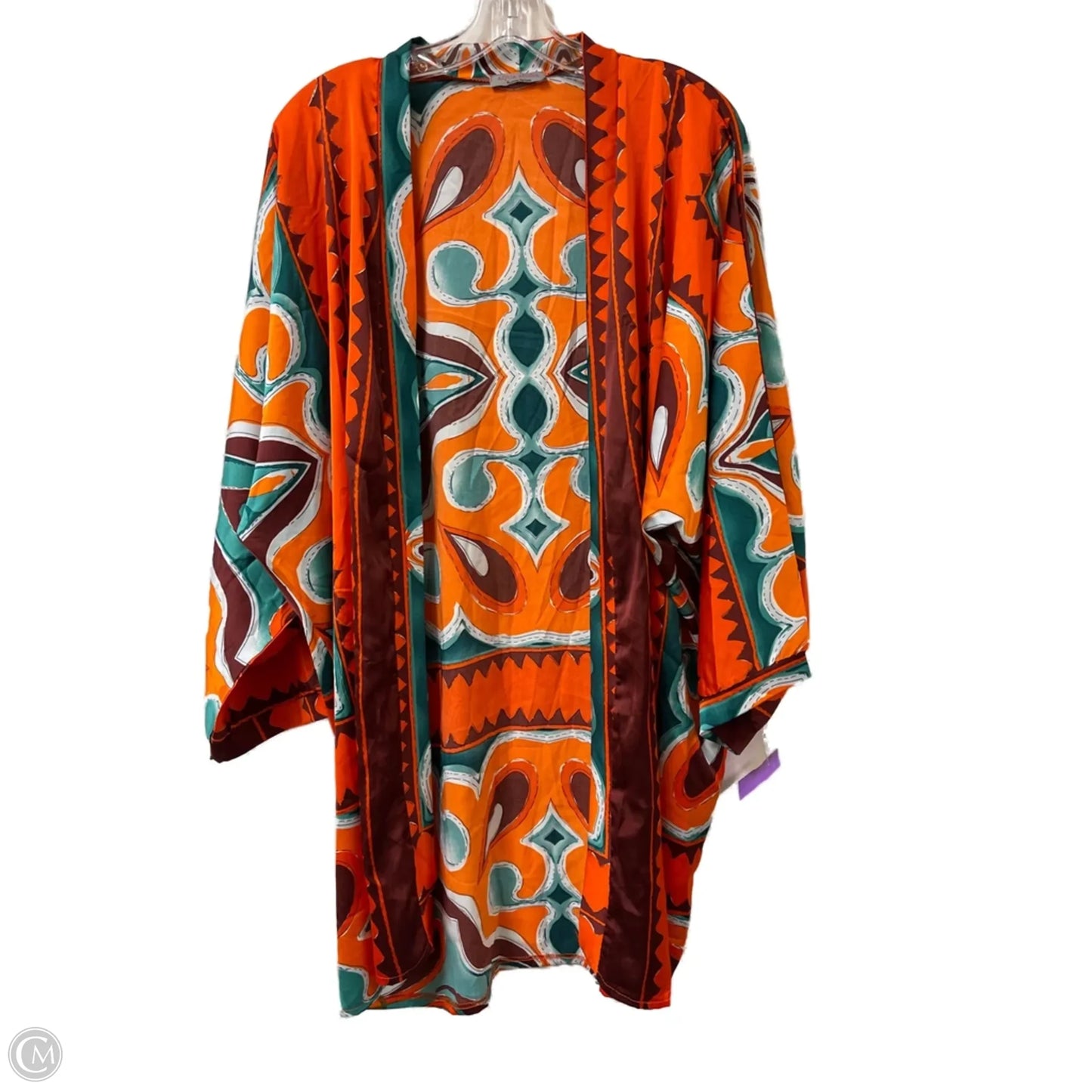 Cardigan By Clothes Mentor In Green & Orange, Size: Osfm