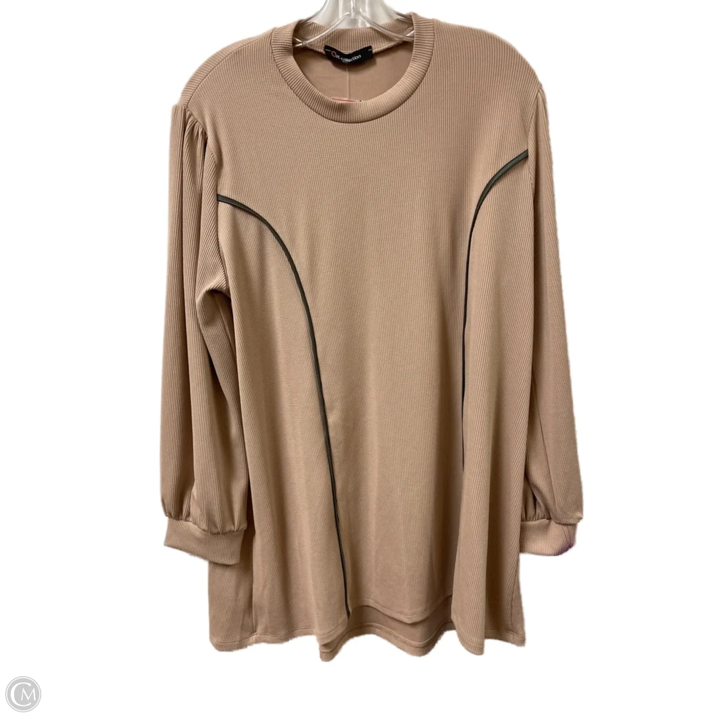 Top Long Sleeve By Clothes Mentor In Cream, Size: 1x