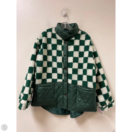 Jacket Faux Fur & Sherpa By Umgee In Green & White, Size: Xl