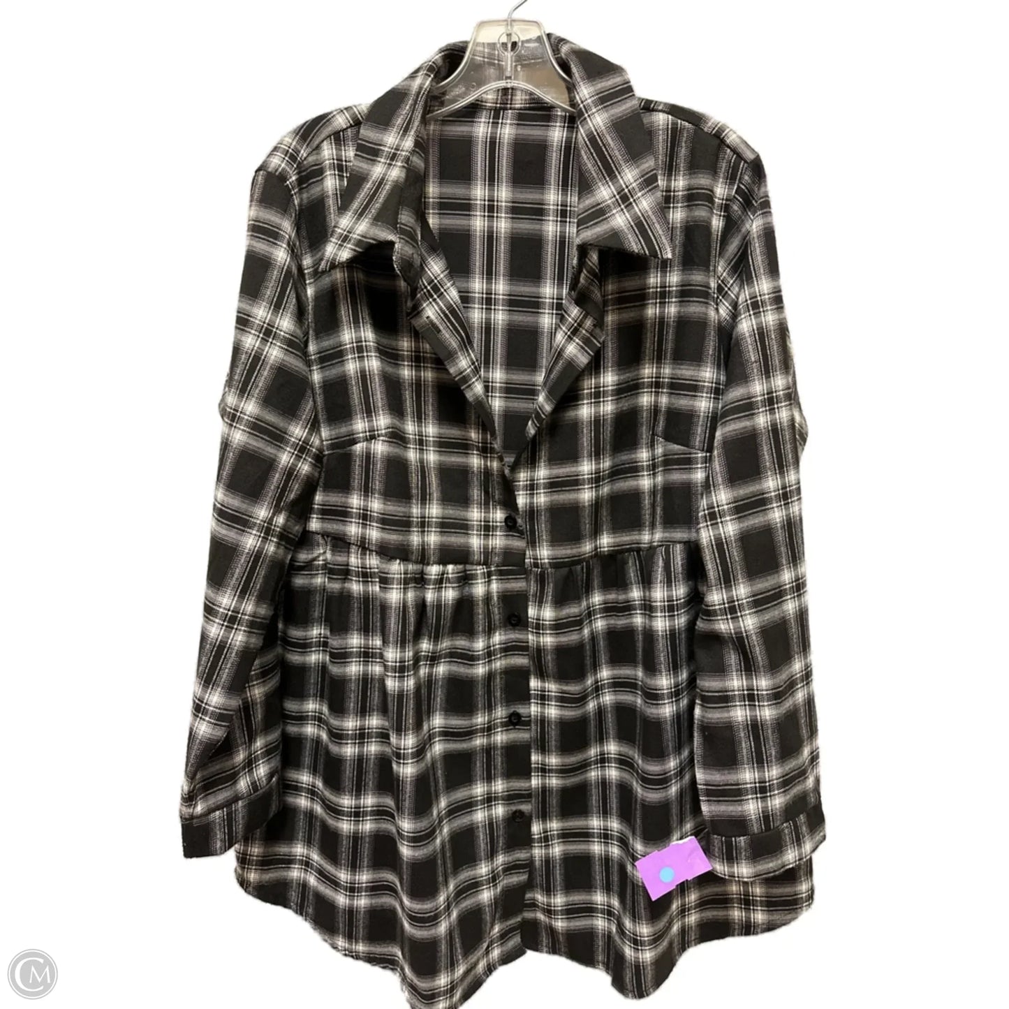 Tunic Long Sleeve By Shein In Black, Size: Xl