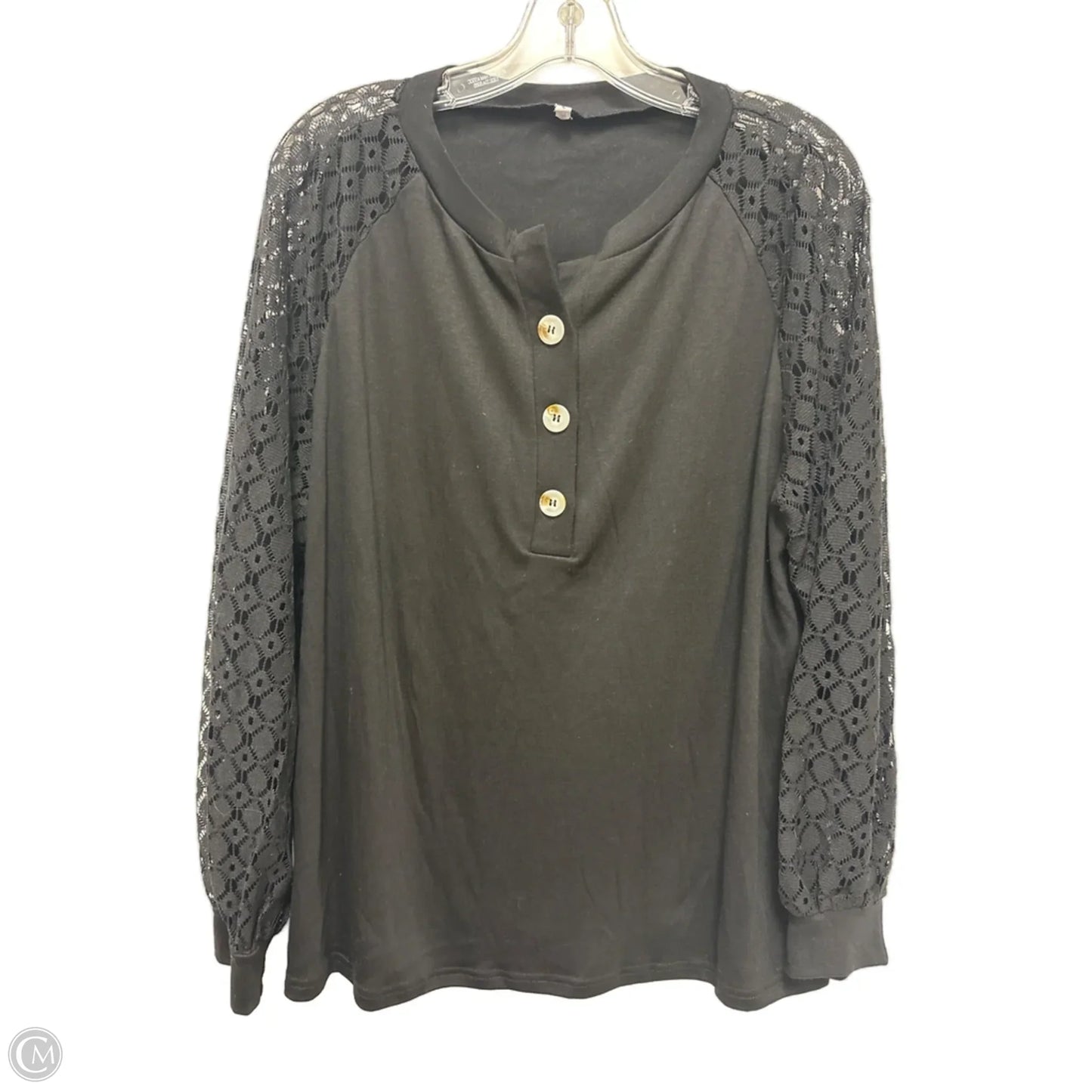 Top Short Sleeve By Clothes Mentor In Black, Size: L