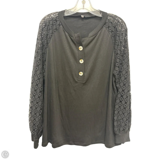 Top Short Sleeve By Clothes Mentor In Black, Size: L