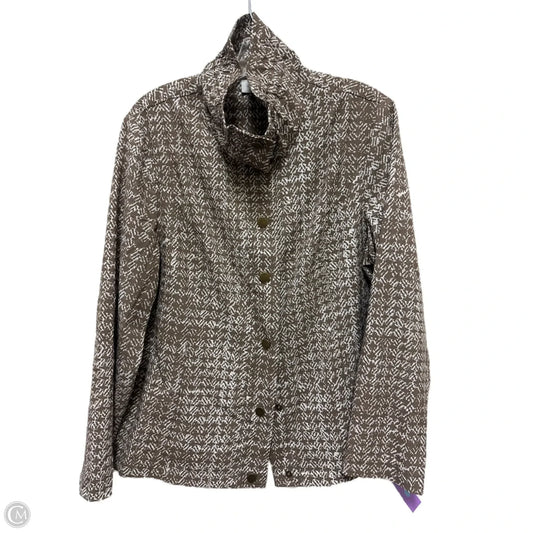 Blouse Long Sleeve By Chicos In Brown, Size: L