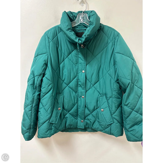 Jacket Puffer & Quilted By Talbots In Green, Size: M