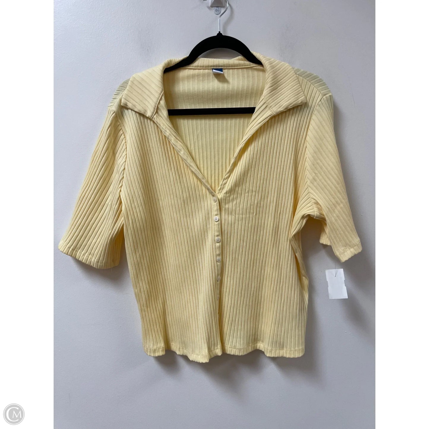 Blouse Short Sleeve By Old Navy In Yellow, Size: 2x