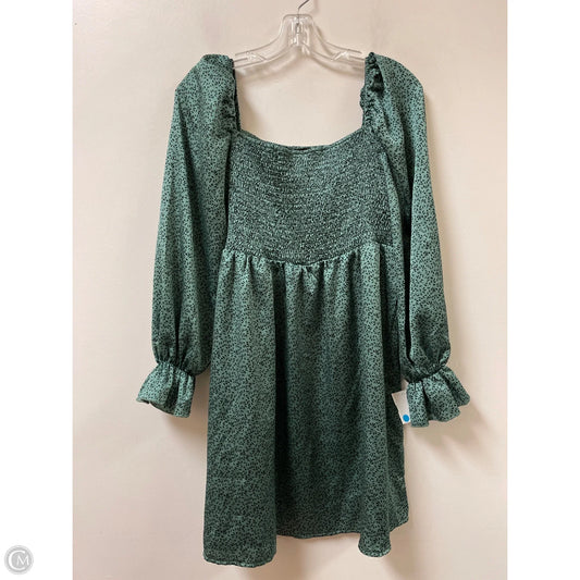 Dress Casual Midi By Clothes Mentor In Black & Green, Size: L