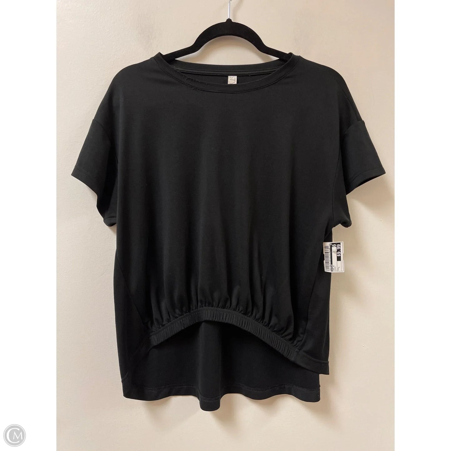 Top Short Sleeve By Stylus In Black, Size: L