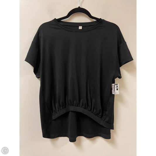 Top Short Sleeve By Stylus In Black, Size: L
