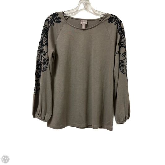 Top Long Sleeve By Chicos In Brown, Size: S