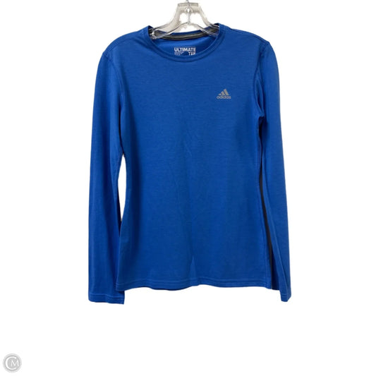 Athletic Top Long Sleeve Crewneck By Adidas In Blue, Size: S