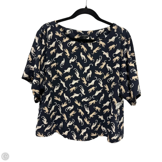 Top Short Sleeve By Ann Taylor In Blue & Cream, Size: Sp