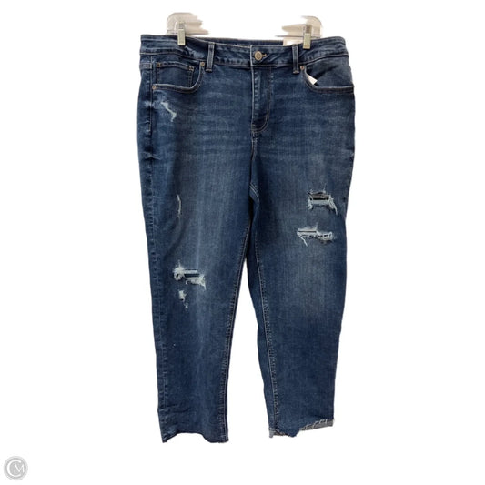 Jeans Cropped By Maurices In Blue Denim, Size: 16