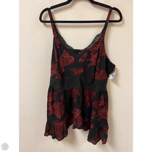 Top Sleeveless By Torrid In Black & Red, Size: 2x
