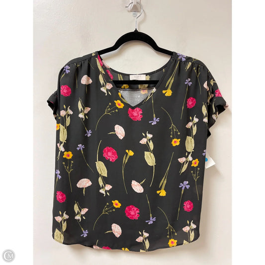 Top Short Sleeve By Loft In Floral Print, Size: Mp