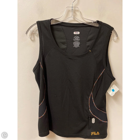 Athletic Tank Top By Fila In Black, Size: L