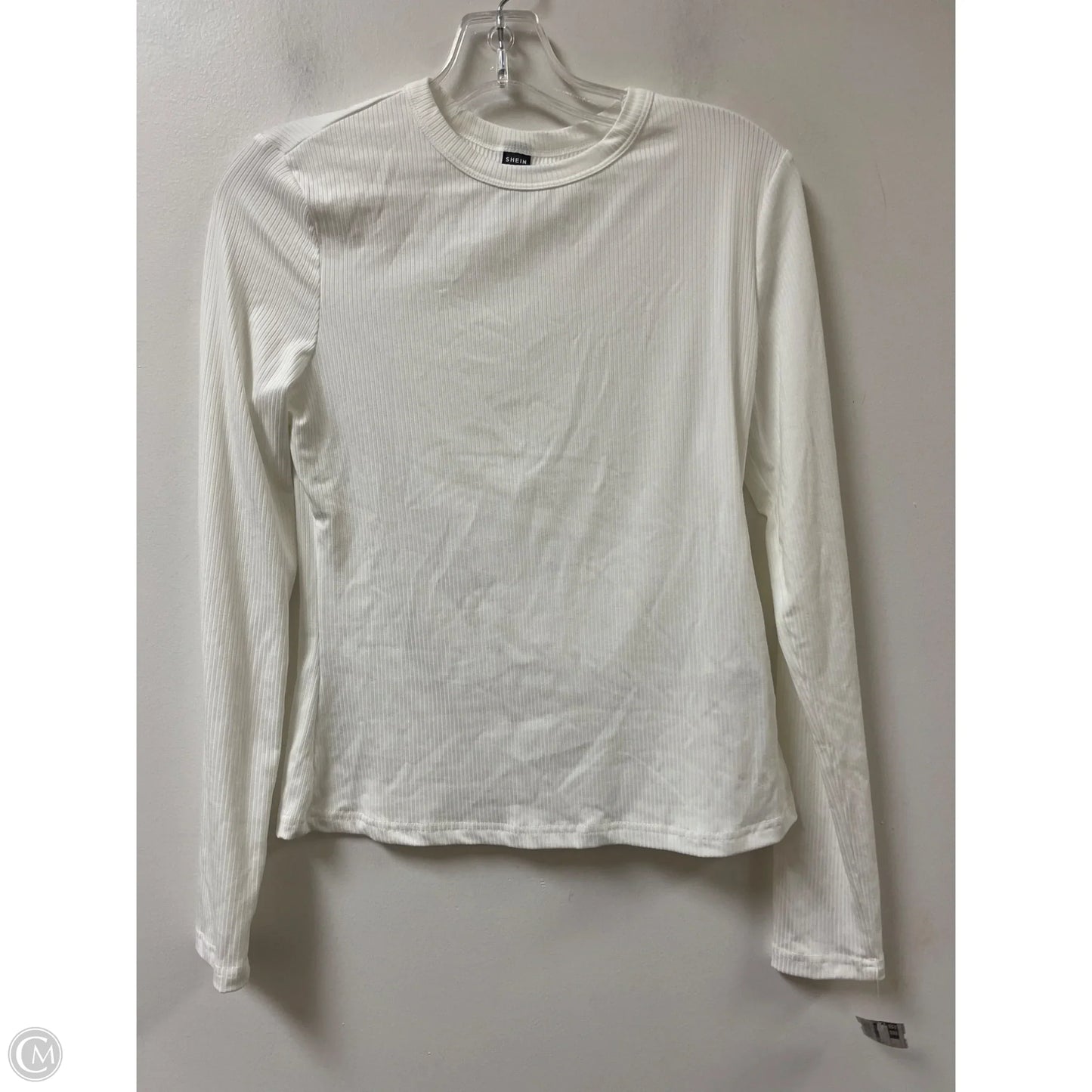 Top Long Sleeve By Shein In White, Size: L