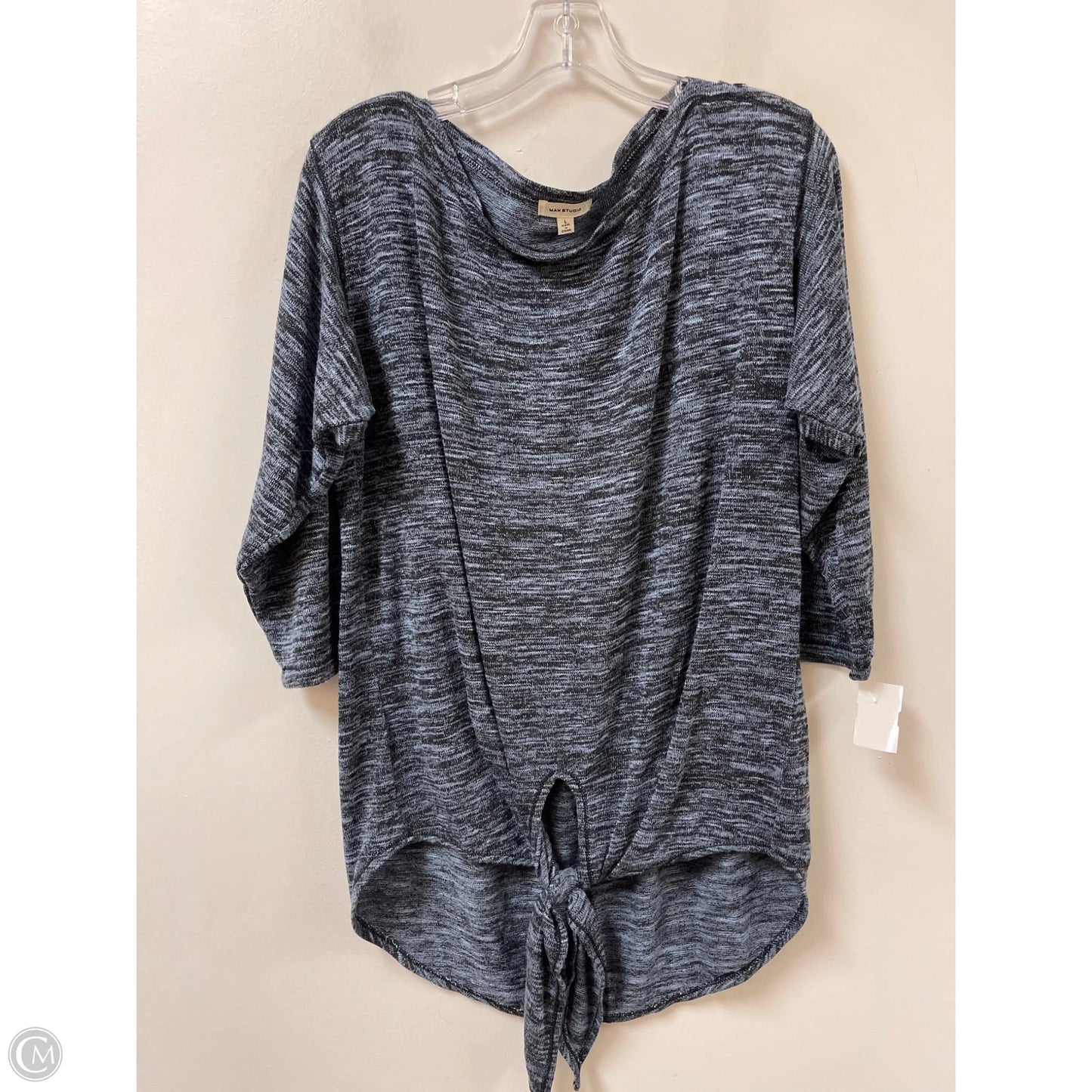 Top Long Sleeve By Max Studio In Black & Blue, Size: L