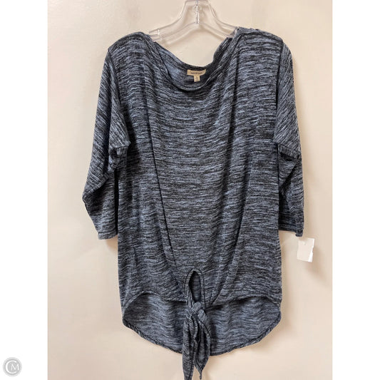 Top Long Sleeve By Max Studio In Black & Blue, Size: L
