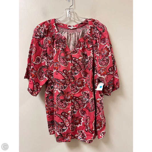 Blouse Short Sleeve By West Bound In Pink, Size: 2x
