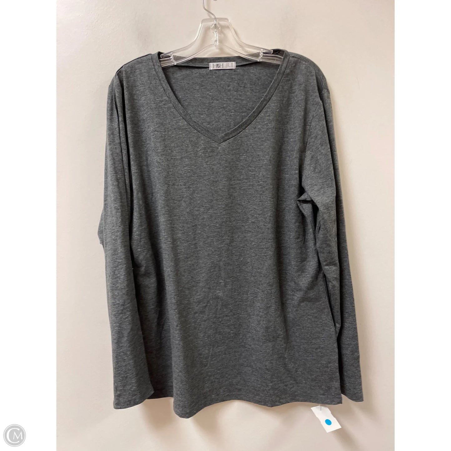 Top Long Sleeve By Clothes Mentor In Grey, Size: 2x