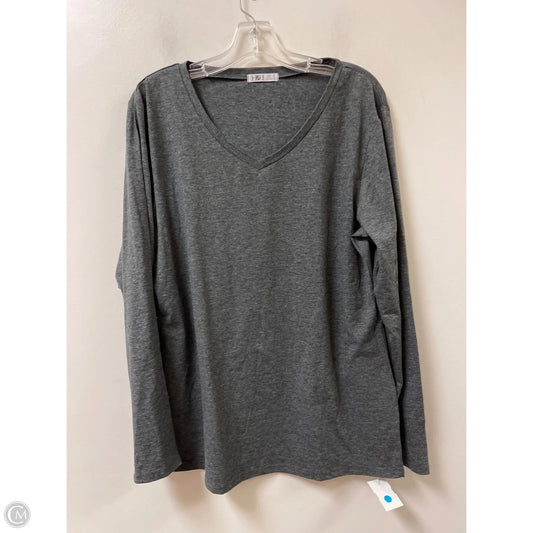 Top Long Sleeve By Clothes Mentor In Grey, Size: 2x
