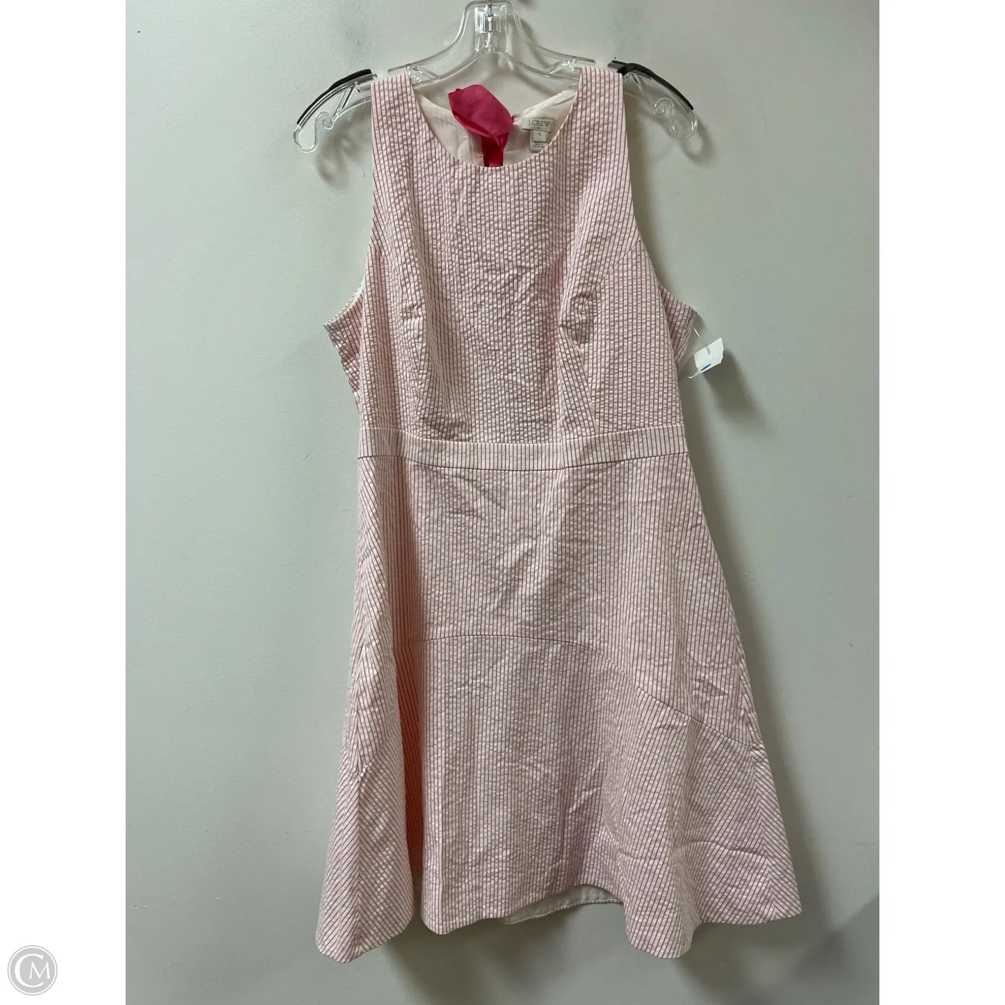 Dress Casual Midi By J. Crew In Pink & White, Size: L