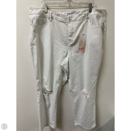 Jeans Cropped By Clothes Mentor In White, Size: 20