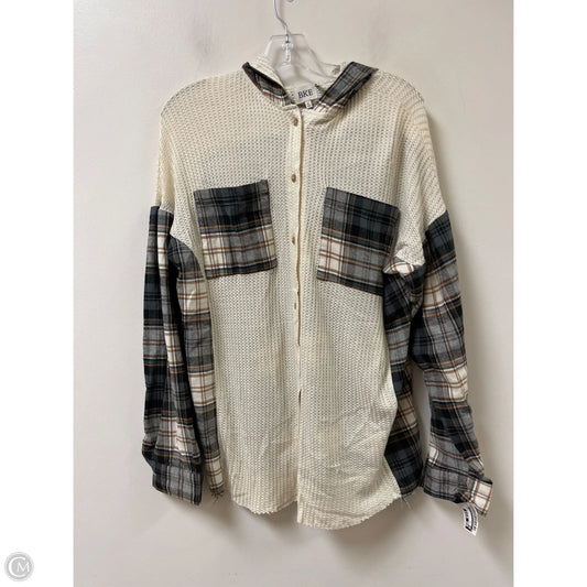 Blouse Long Sleeve By Bke In Black & Brown, Size: L