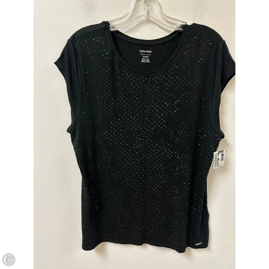 Top Short Sleeve By Calvin Klein In Black, Size: Xl