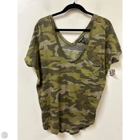 Top Short Sleeve By Express In Camouflage Print, Size: S