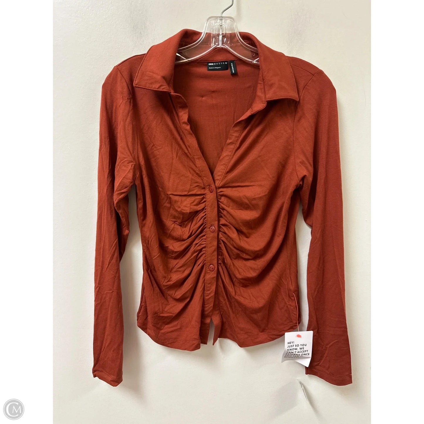 Top Long Sleeve By Asos In Orange, Size: M