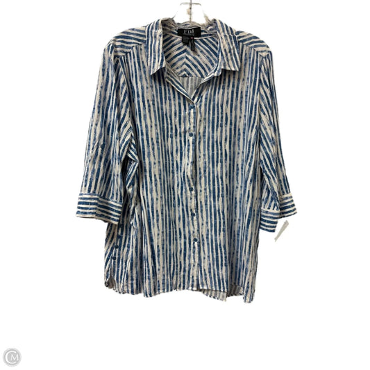 Blouse Long Sleeve By Clothes Mentor In Blue, Size: Xl
