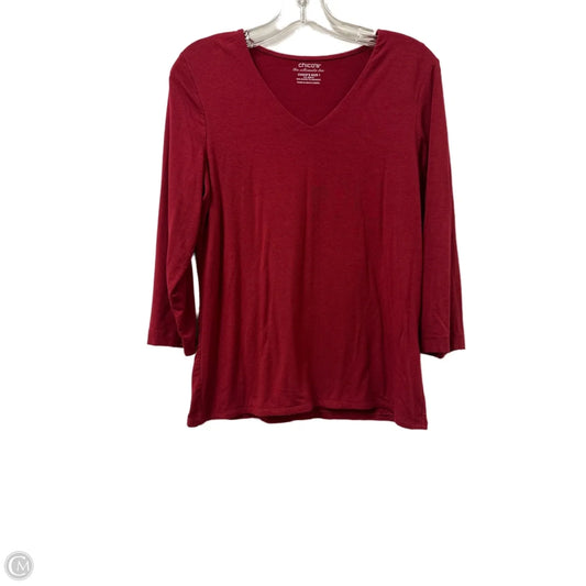 Top Long Sleeve By Chicos In Red, Size: M