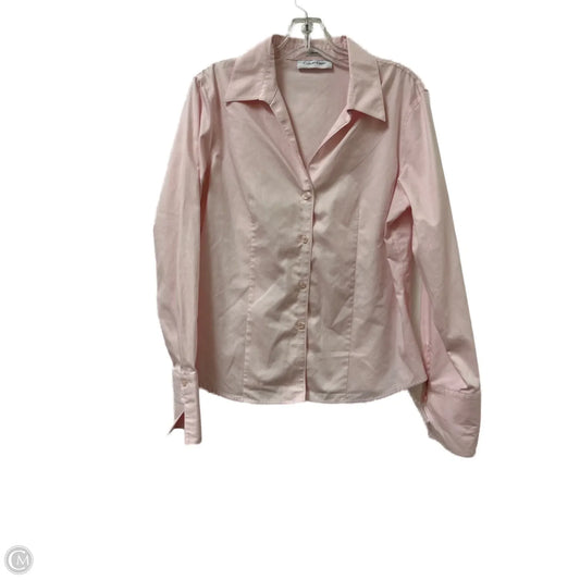 Blouse Long Sleeve By Calvin Klein In Pink, Size: M