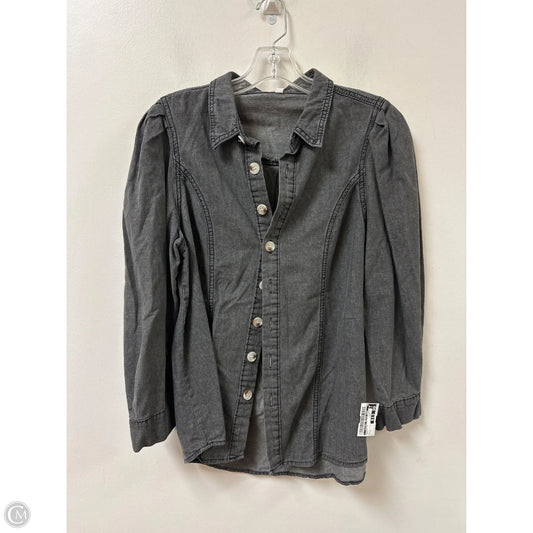 Blouse Long Sleeve By Clothes Mentor In Grey, Size: L