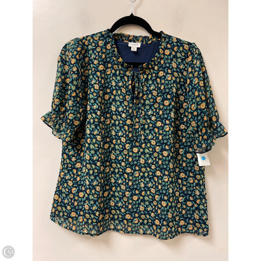 Top Short Sleeve By J. Crew In Floral Print, Size: M