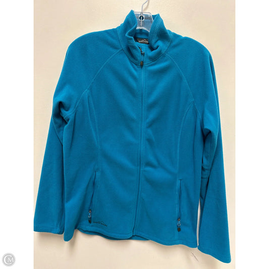 Jacket Fleece By Eddie Bauer In Blue, Size: L
