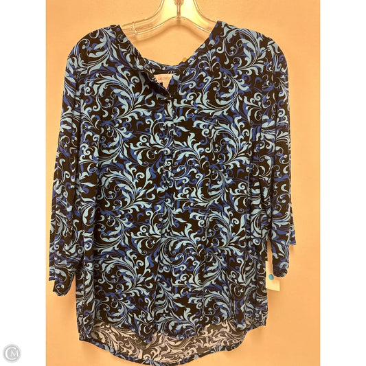 Top Long Sleeve By Liz Claiborne In Blue, Size: L